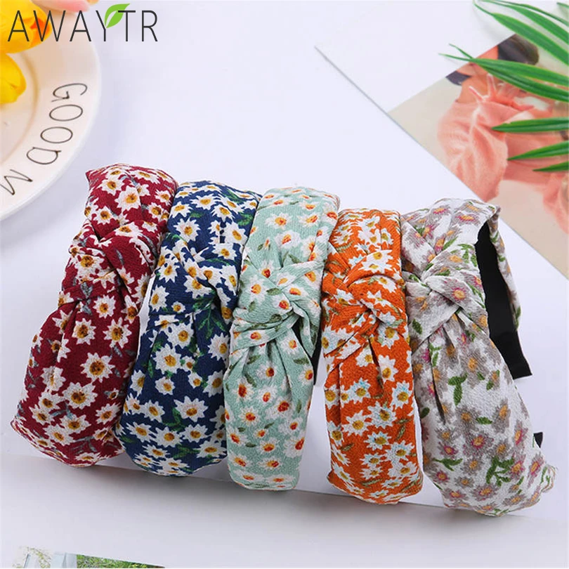 

Sweet Hair Headdress All-Match Knotted Fabric Wide Headband Simple Korean Head Hoop Card Commonly Used Ladies Hair Accessories