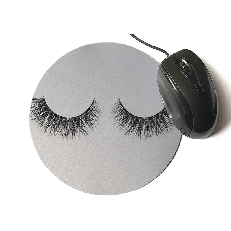 For fashion eyelash fashion Small Size Round Mouse Pad Computer Desk Decorate mouse pads (3)