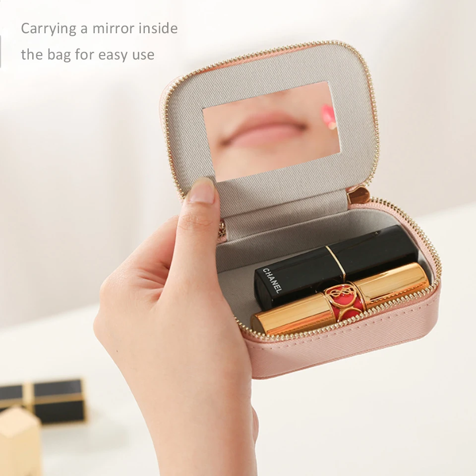 

Portable Travel Cosmetic Bags Mini Lipstick Bag Women Toiletries Organizer Makeup Bag Waterproof Female Storage Make Up Cases