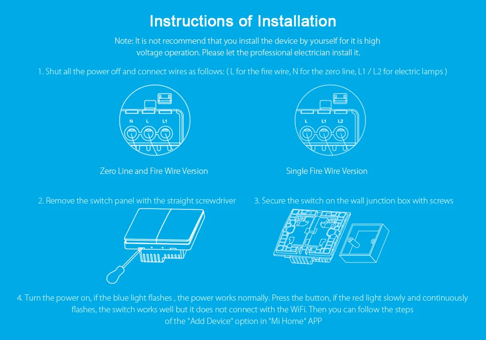 Aqara Smart Light control Fire Wire Zero Line двойной ключ версия Zigbee беспроводной настенный выключатель приложение Mijia дистанционное управление