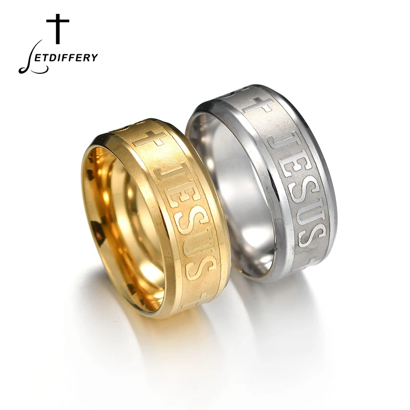 

Letdiffery Catholic Blessing Jesus Cross Ring Stainless Steel Religious Christian Ring For Lover's Gift