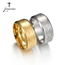 Letdiffery Catholic Blessing Jesus Cross Ring Stainless Steel Religious Christian Ring For Lover’s Gift