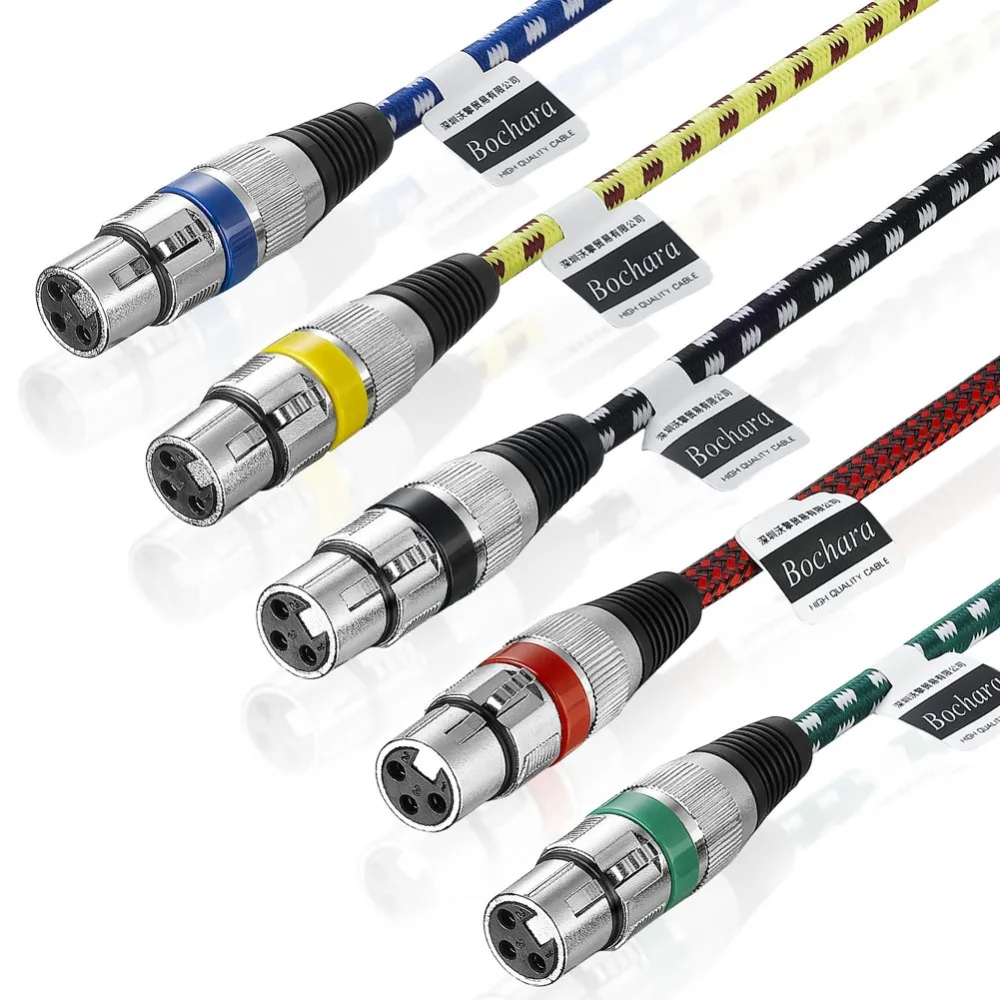 Кабель Bochara XLR с разъемом типа Папа мама 3 контактный разъем из медной фольги OFC +