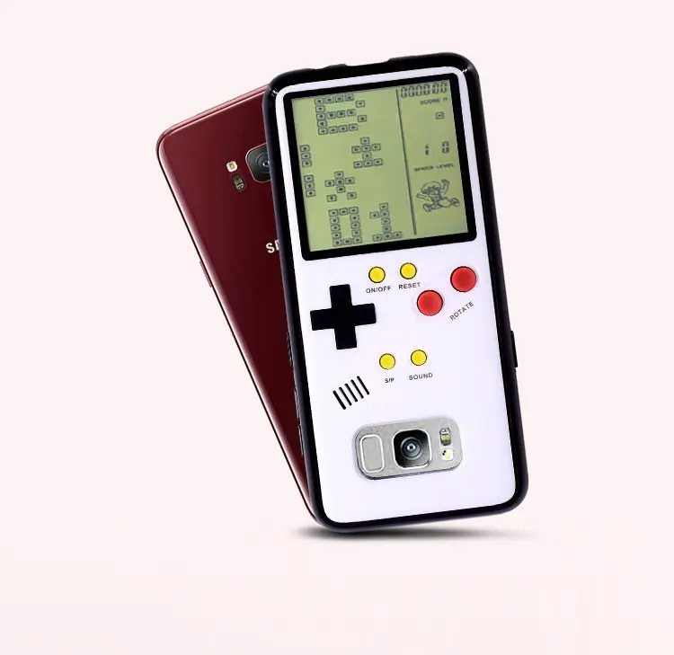 

for Samsung Galaxy S8 Tetris Portable Game Consoles Case Handheld Retro Game Player Phone Coque Shell Sleeve