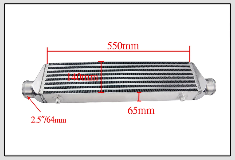 VR RACING-550*140*65 мм Универсальный турбо интеркулер бар и пластина OD = 2," Переднее Крепление интеркулера VR-IN811-25