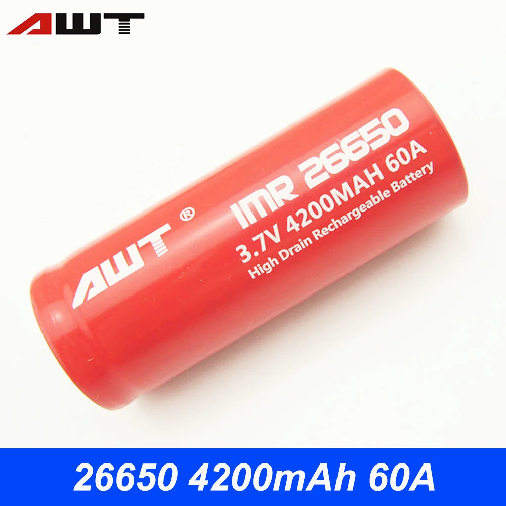 

26650 Battery 4200mAh 60A AWT Li-ion Rechargeable Batteria for Tools Toys Drill Powerful Flashlight Battery 26650 T013