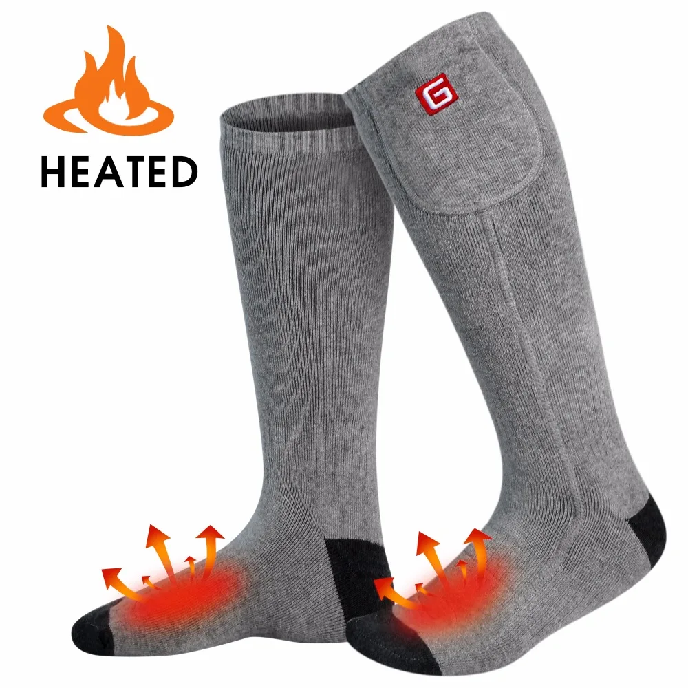 GLOBAL VASION battery rechargeable Electric Heated Socks for women men chronically Cold Feet