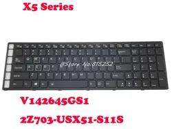 Клавиатура для Gigabyte для AORUS X5 V142645GS1 2Z703-USX51-S11S V142645C 97-D002-US-0B-00-02 США черная рамка и подсветкой