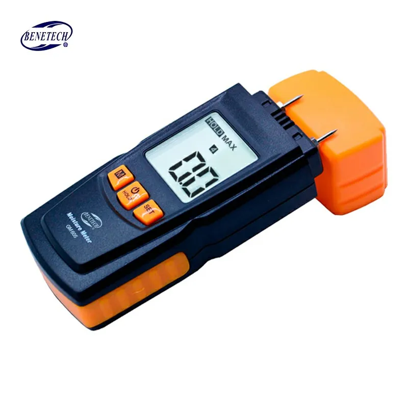 Kopen GM605 afneembare Hout Vochtmeter Vochtigheid Tester Timber Vochtige Detector draagbare hout vocht meter Digitale LCD Display