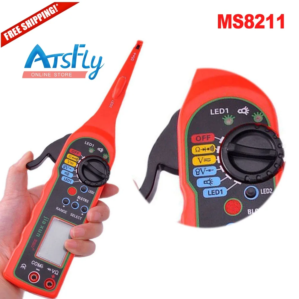 

Hot MS8211 Power Electric Multi-function Auto Circuit Tester Automotive Electrical Multimeter Lamp Car Repair car detector