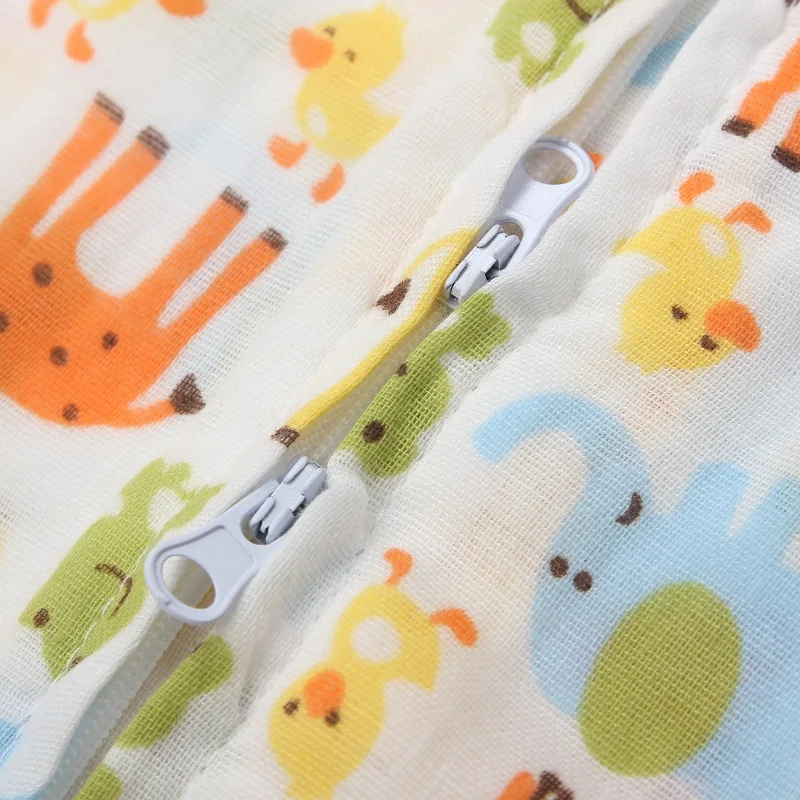 Muslin Cotton Baby Thin Slumber Sleeping Bag Cotton toddle Sleep Sack Cute Cartoon Sleep Bag children Kick Quilt