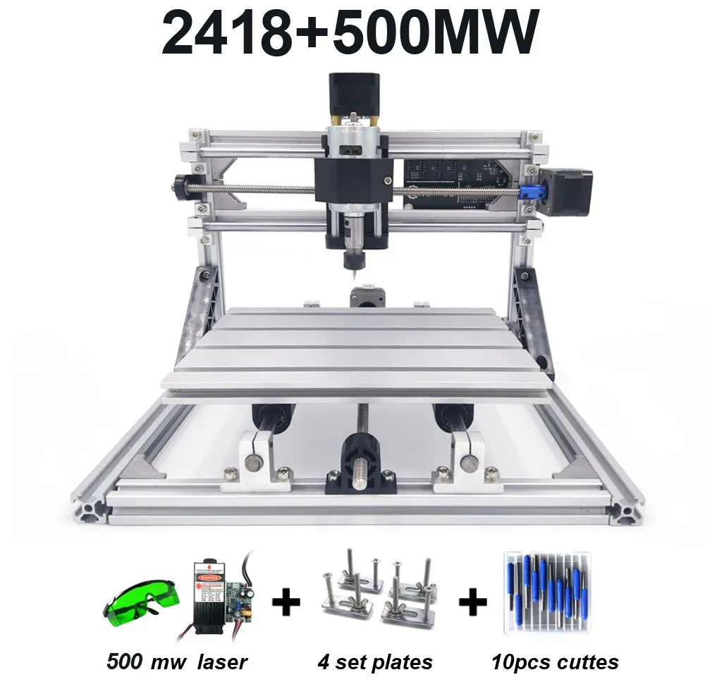 CNC 2418 с ER11, гравировальный станок с ЧПУ, фрезерный станок Pcb, станок для резьбы по дереву, мини фрезерный станок с ЧПУ, CNC 2418, лучшие подарки - Цвет: 500mw