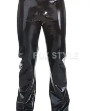 Латексные лаковые джинсы с передними и задними карманами