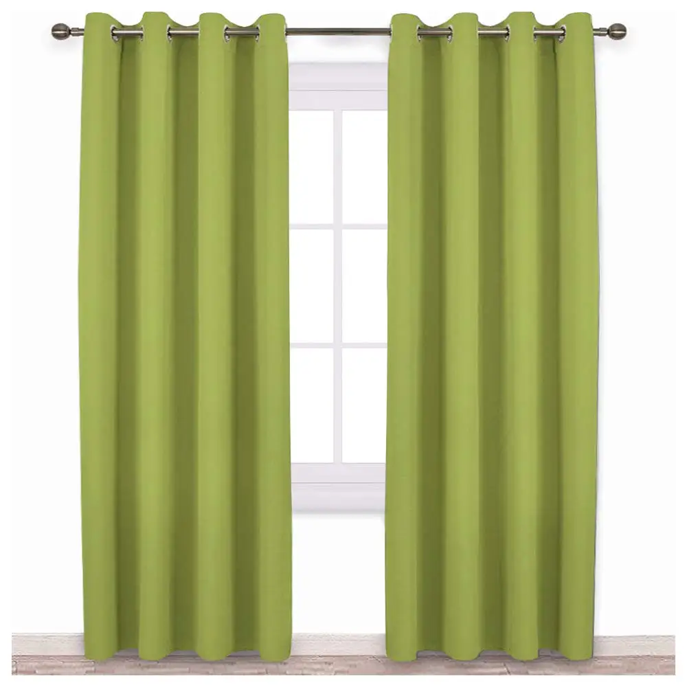 Solid Blackout Curtains for Living Room Bedroom Window Treatment Blinds Finished Drapes Modern Black Out Curtain