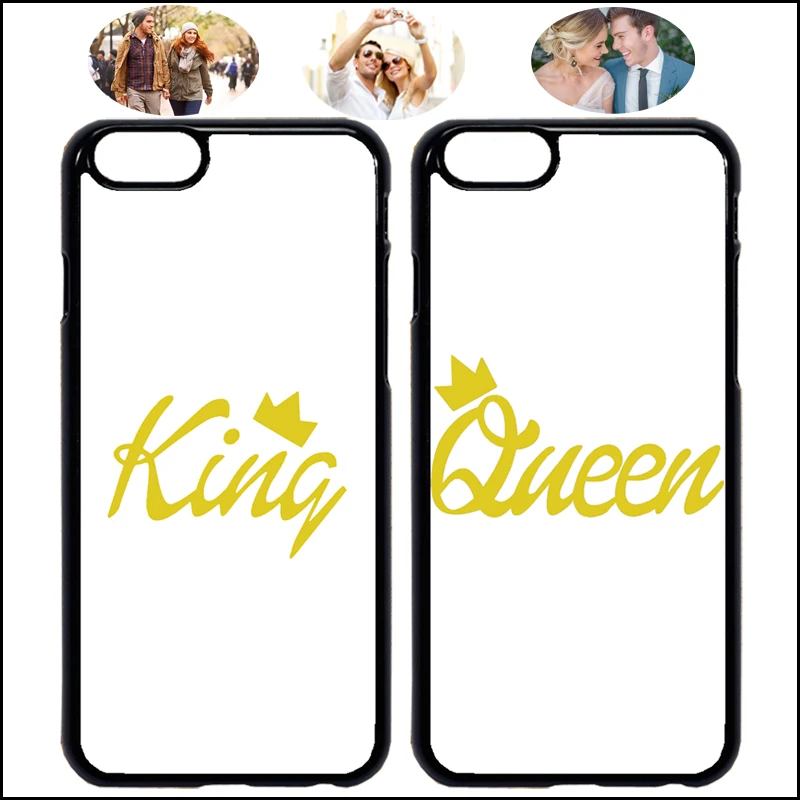 

King Queen White Couple Phone Case Cover For Apple iPhoneX XSMax 7 8Plus Samsung S9 Note9 S10+Tempered Glass Screen Protector A3