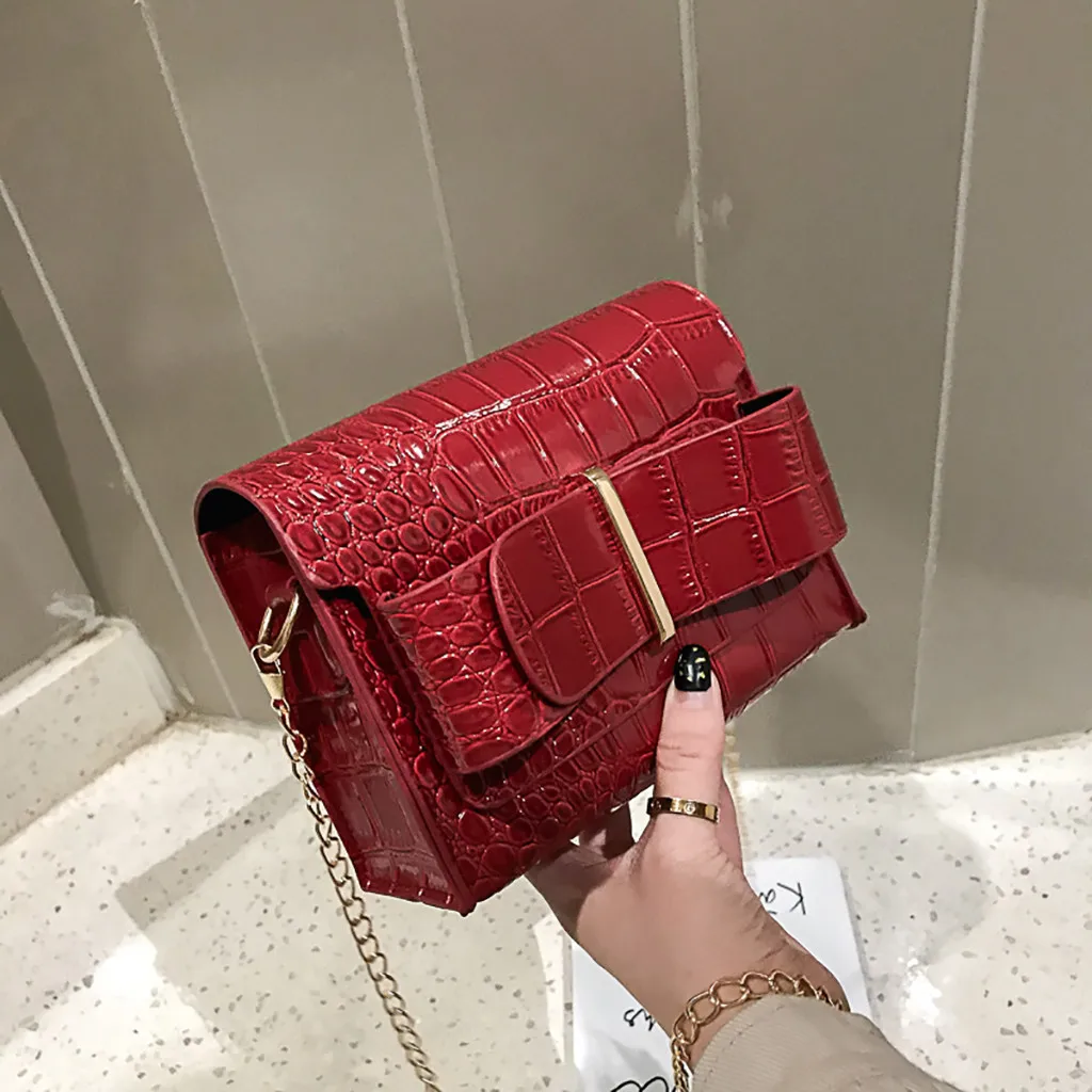 Crocodile Pattern Crossbody Bags For Women Small Chain Handbag small bag PU Leather Hand Bag Ladies Designer Evening Bags