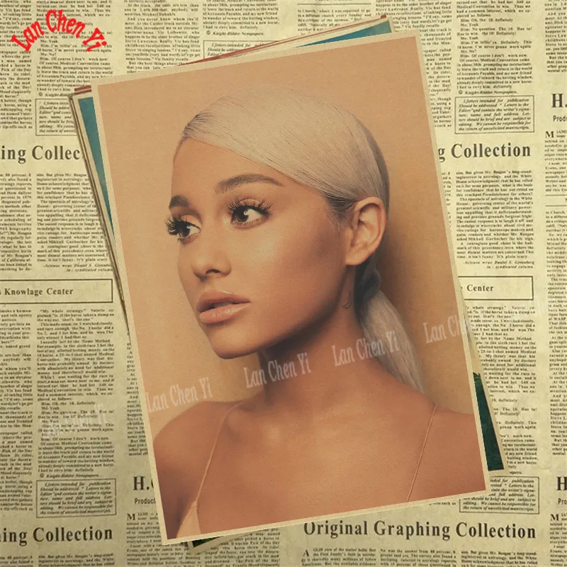 Ariana grande Pop Music Girl Star Kraft Paper Poster Wall Pictures For Living Room Home Decoration Decor