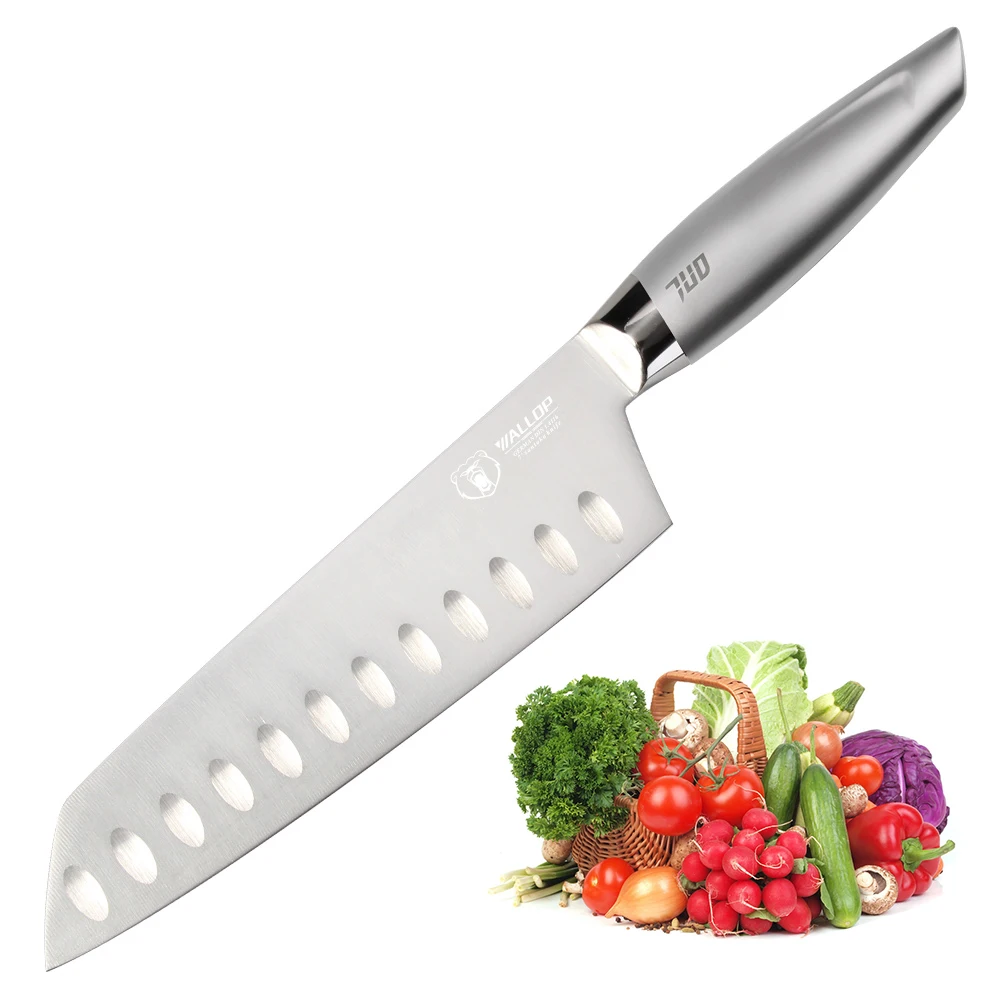WALLOP Santoku нож HC из нержавеющей стали немецкий кухонный с эргономичной ручкой