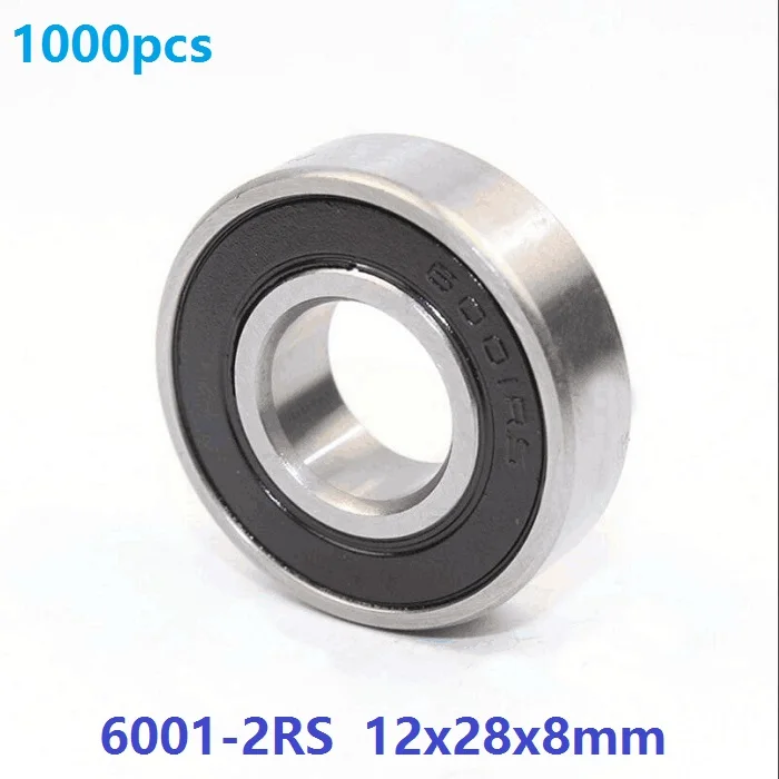 1000pcs/lot 6001RS 6001-2RS 6001 2RS RS Rubber sealed 12*28*8mm Deep Groove Ball bearing Shaft 12x28x8 mm | Обустройство дома