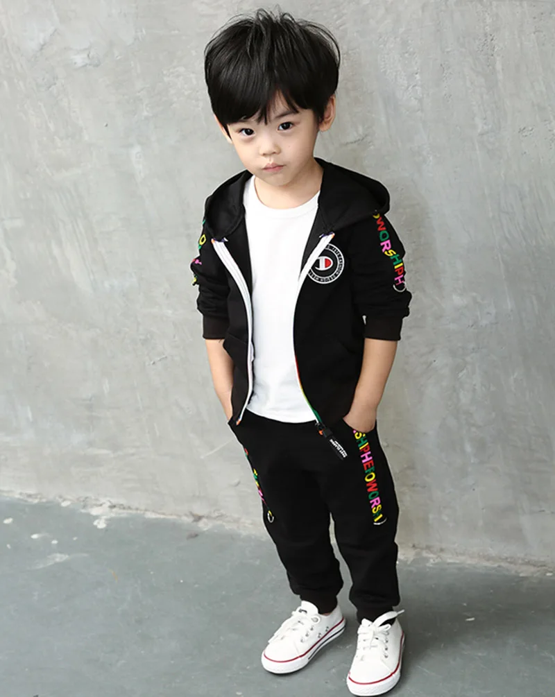 spring baby boys sets children sport suit for boys kids long sleeve hooded jacket pant boy clothing (3)