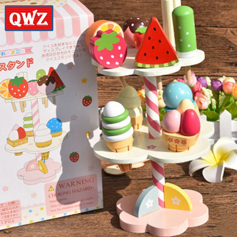 Детские игрушки QWZ имитация магнитного мороженого деревянные ролевые игры кухня