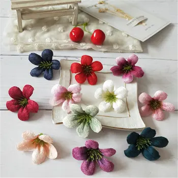 

4.5CM Head/100PCS,Fake Orchid Artificial Silk Flowers Heads,Mini Orchidee DIY Decoraion For Hair Garland,Corsage Boutonniere