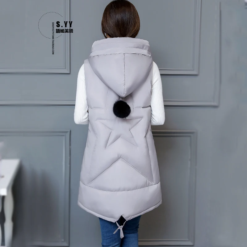 Brieuces New Arrivals Plus Size Winter Vest Womens Waistcoat 2018 Thick Warm Hooded Long Vest Female Sleeveless Jacket Coat