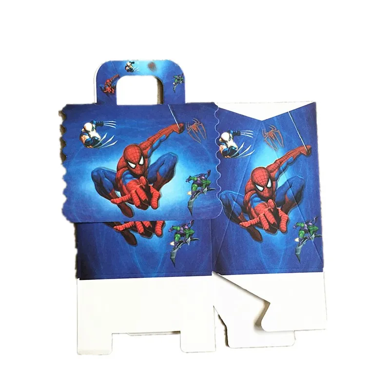 

6pcs/lot Candy Box Cake Box for Kids Hero Spiderman Theme Party Baby Shower Birthday Party Decoration Party Favor Supplies