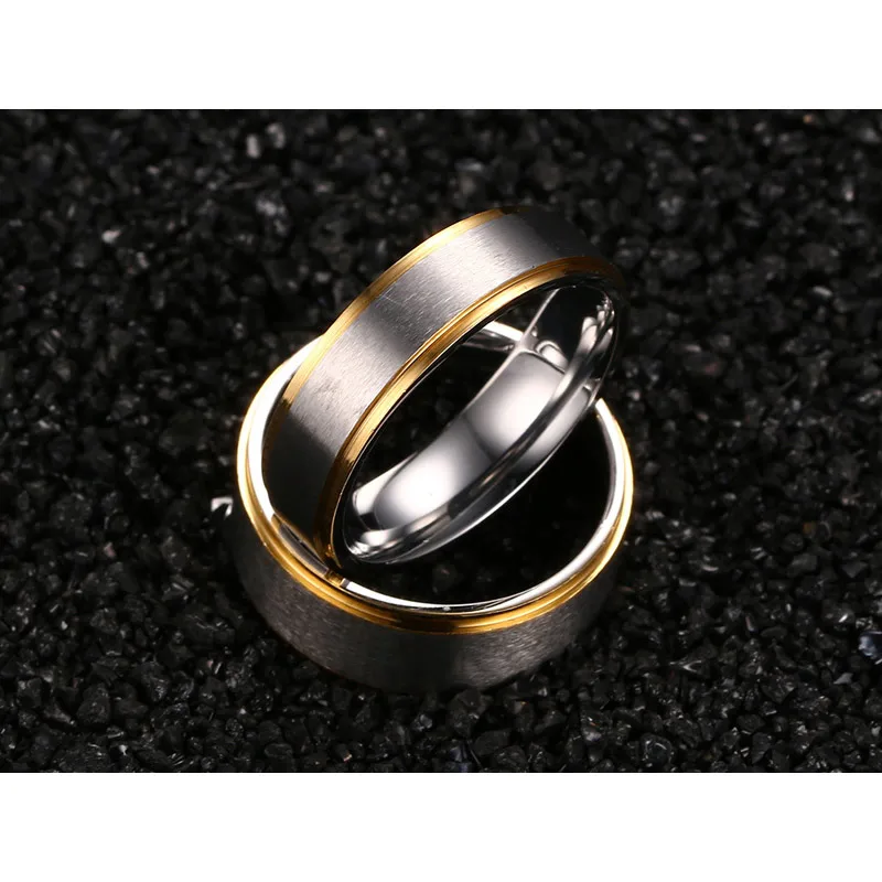 Vnox элегантный Кольца для Для женщин Для мужчин 6 мм/8 мм Обручальные кольца Jewelry Нержавеющая сталь подарок