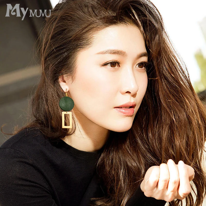 

Mymumu earrings female temperament Korean personality pendant 2017 new earrings female jewelry Korean fashion trend