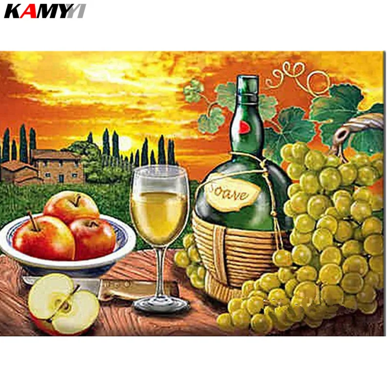 

Fruits and flower diy diamond embroidery 5d diamond Painting Cross Stitch kitchen decorate Mosaic pattern arts and crafts XY1