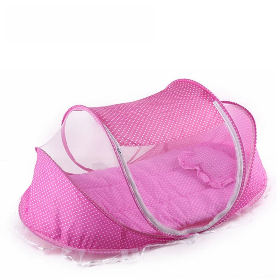 

Foldable New Baby Crib 0-3 Years Baby Bed With Pillow Mat Set Portable Folding Crib With Netting Newborn Sleep Travel Bed Newest