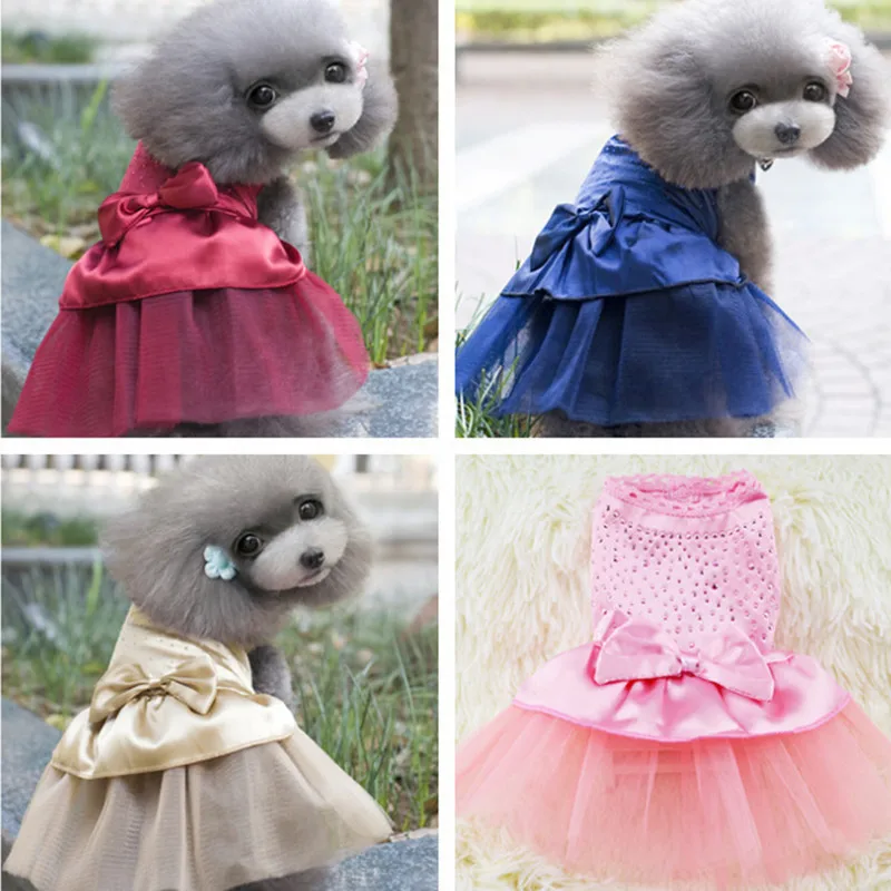 Dog Clothes Dress Spring Summer Pet Dress Harness Dresses For Dogs