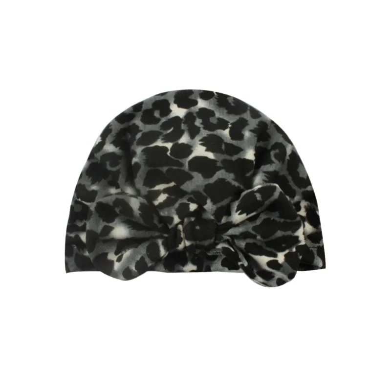 Soft Newborn Baby Leopard Pattern With Bowknot Girls Boys Fashion Adjustable Caps Baby Hat Baby Turban Elastic Cap