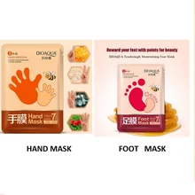 BIOAQUA маска для ног и маска для рук 1 пара восполнение анти-winkle 40 г абсолютно новая мягкая Медовая маска для ног подлинное увлажнение