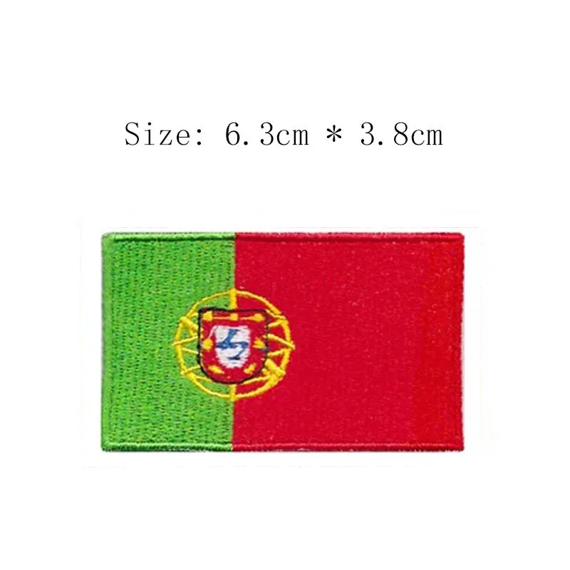 

Portugal embroidery flag Wholesale price city falg ironing full stitches left chest badges for clothes military caps football