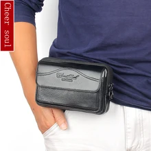 Cheer Soul, натуральная кожа, Мужские поясные сумки, чехол для мобильного телефона, кошелек, Фанни, сумки для мужчин, дорожные поясные сумки, держатель для карт