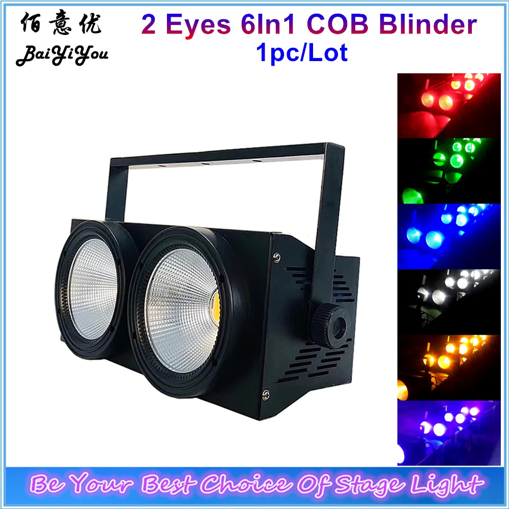1 шт./лот 2 глаза RGBWA + UV 6в1 светодиодный COB Audience Light шт 100 Вт ослепляющий свет