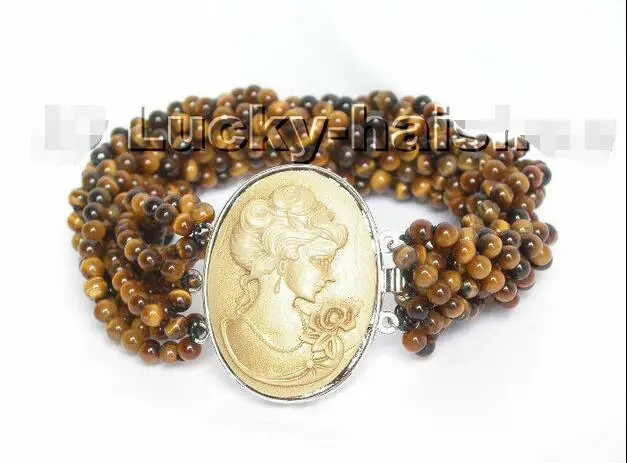 

Free Shipping >> AAA 10Stds 100% natural baroque Tiger's eyes bracelet j4933