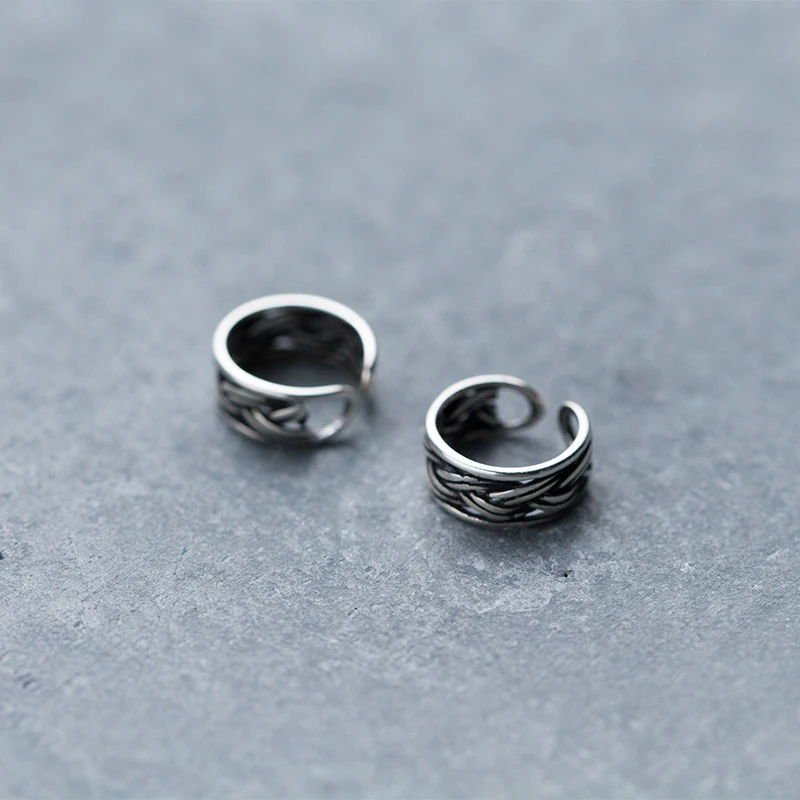 

MloveAcc 100% 925 Solid Real Sterling Silver Ear Cuff Clip On Earrings for Women Girl without Piercing Vinatge Earings Jewelry