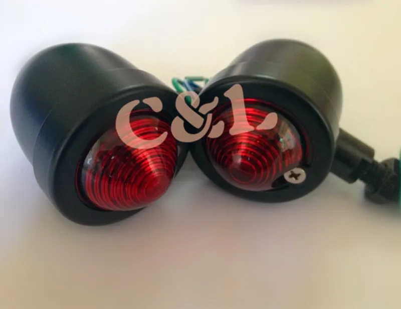 Buy Motorcycle Black Red Lens Bullet Turn Signal Brake