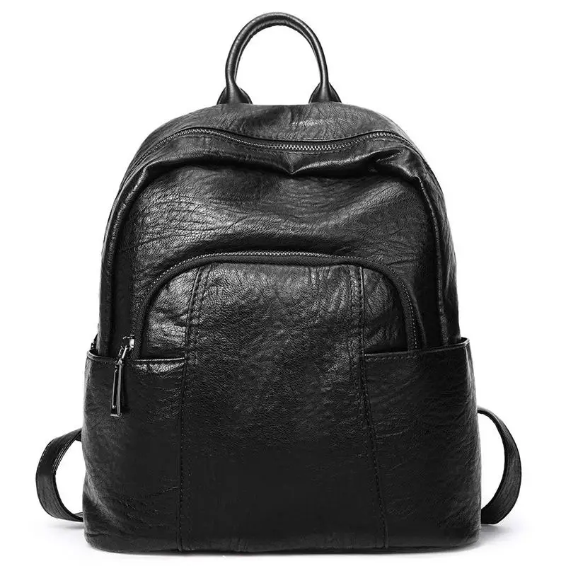 Black Для женщин Рюкзак кошелек мягкие из искусственной кожи Модный антикражный легкий школьный женская сумка для путешествий - Цвет: Black