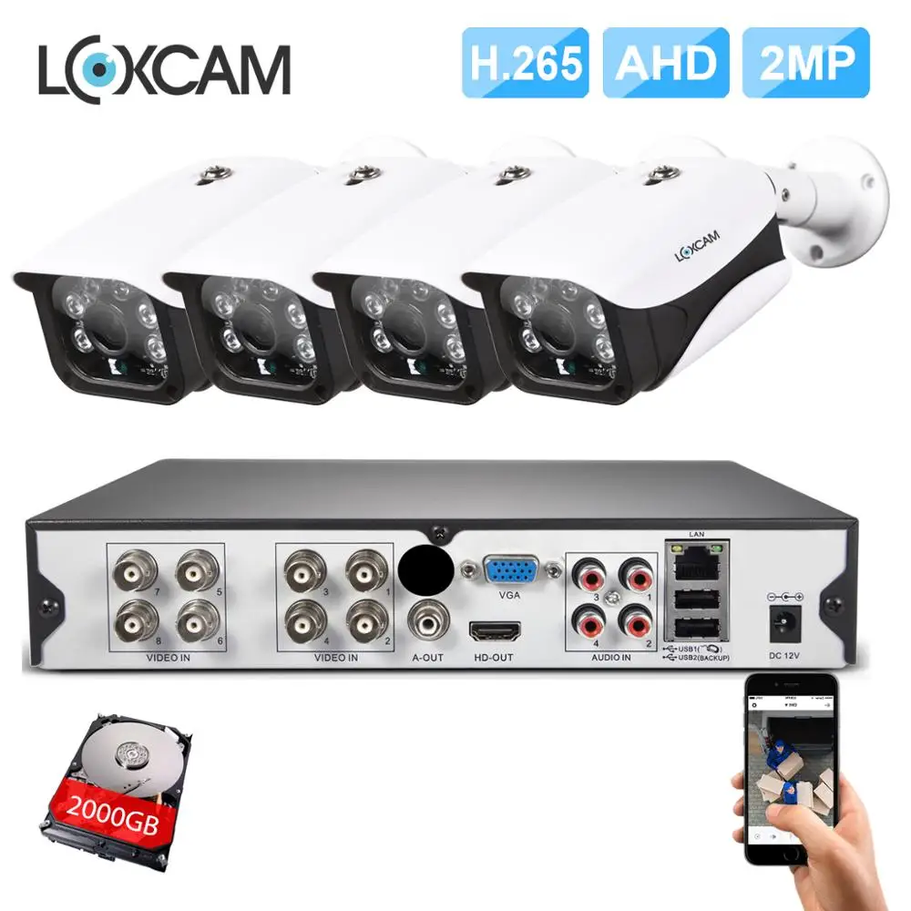2X//4X 2MP 1080P 3000TVL Outdoor CCTV DVR Security Camera Night Vision Waterproof
