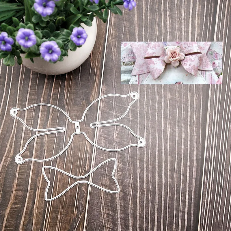 

Building a bow Metal Cutting Dies Decorative Scrapbooking Steel Craft Die Cut Embossing Paper Cards Stencils