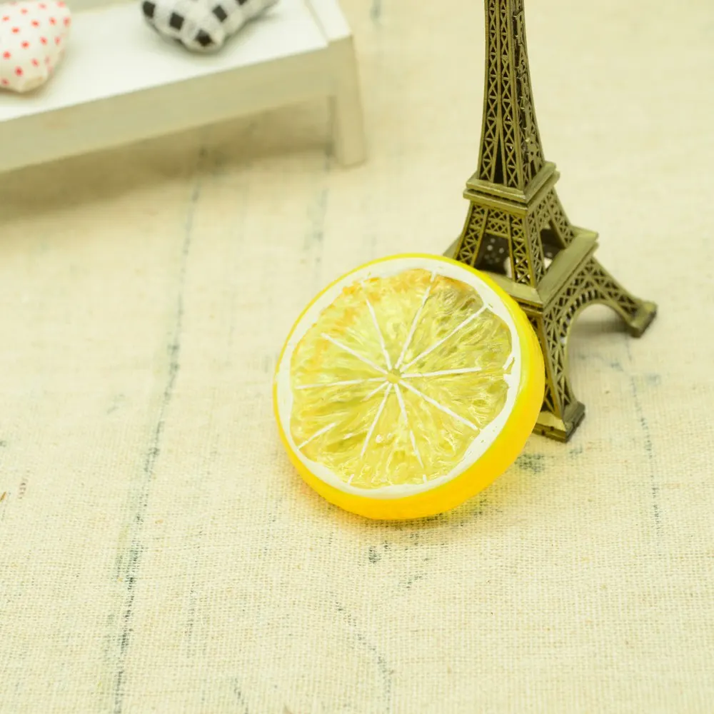 5Pcs Mini Fake Plastic Lemon Slices Artificial Fruits Foam Model Party Kitchen Wedding Decoration Diy Scrapbooking Kids Toys artificial fruits and vegetables