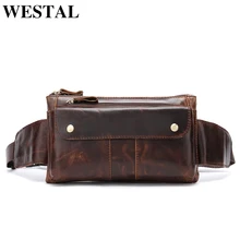 WESTAL поясная сумка из натуральной кожи поясная сумка для мужчин messenger fanny pack кожаная сумка через плечо повседневная денежная сумка для телефона для мужчин