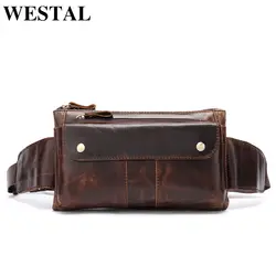 WESTAL поясная сумка из натуральной кожи поясная сумка для мужчин messenger fanny pack кожаная сумка через плечо повседневная денежная сумка для