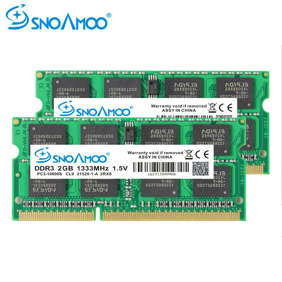 Ноутбук SNOAMOO, память DDR3, 2 ГБ, 4 Гб, 1333 МГц, 1600 МГц, PC3-10600S, 1,5 в, SO-DIMM, ОЗУ, для ноутбука, память, память для ноутбука