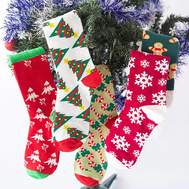 

1PC Christmas Socks Women Cartoon Funny Cute Winter Female & Hosiery Cotton Square Foot Personality Socks Harajuku