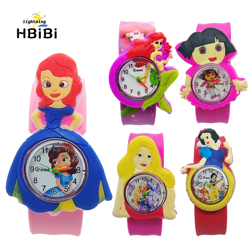 

Women Cartoon Princess Mermaid girl style kids watches bracelet digital dial children students girls clock rubber quartz watch